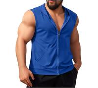 Plus Size Canotte Uomo Senza Maniche Estate Casual Quick Dry Atletico Leggero Formazione Corsa Palestra Mens Tank Top Vest, Blu, M