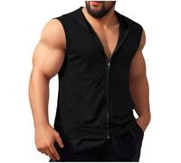 Plus Size Canotte Uomo Senza Maniche Estate Casual Quick Dry Atletico Leggero Formazione Corsa Palestra Mens Tank Top Vest, Nero, XL