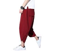 Plus Size Giapponese Samurai Uomo Pantaloni Allentato Stile Lanterna Pantaloni Estate Cotone Harem Jogger Kimono Pantaloni Americani Abiti Color4 M