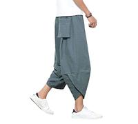 Plus Size Giapponese Samurai Uomo Pantaloni Stile Allentato Lanterna Pantaloni Estate Cotone Harem Jogger Kimono Pantaloni Abiti Americani