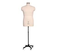 Plus Size Half Body Male Mannequin Sewing Torso, Adjustable Dress Form for Tailoring, Easy Assembly with Wheels - Adult Men's Body Dummy(Model 42)