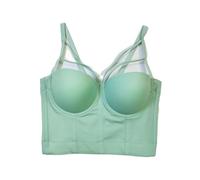 Plus Size S-3XL Sexy Scava fuori il corsetto delle donne Lady Bralette Girl Party Strap Push Up Bustier Multi Color Top Reggiseno femminile Vest Adatto Per Matrimoni, Feste, Spettacoli(Mint,XXXL 44)