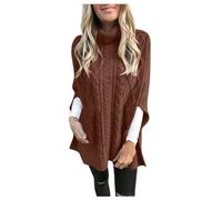 Plus Size Sweaters for Women Turtleneck Fashion Split Hem Long Style Solid Color Knitted Solid Color Casual Sweaters