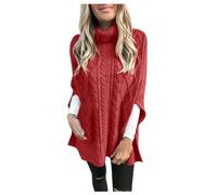 Plus Size Sweaters for Women Turtleneck Fashion Split Hem Long Style Solid Color Knitted Solid Color Casual Sweaters