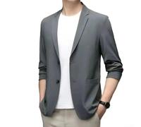 Plus Size Uomo per Blazer L-4XL Stile Coreano Risvolto Cappotto Plus | Per un design sottile per la vestibilità, scollo a risvolto, look formale da lavoro, tessuto leggero, adatto per l'ufficio