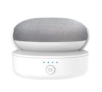PlusAcc Base per batteria compatibile con Google Nest Mini - Accessorio per supporto per batteria da esterno portatile per cucina e giardino, alimentatore 9 ore di riproduzione (Bianco)