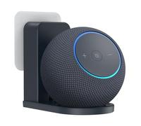 PlusAcc Supporto a Presa da Muro per Dot Max e Google Home Mini, Compatibile solo con delle prese europee standard/Schuko a fori orizzontali, Montaggio su Presa Senza Foratura (Grafite)
