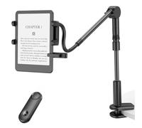 PlusAcc Supporto per Kindle - Supporto per lettore a collo di cigno, sdraiati a letto e leggi, supporto regolabile per scrivania e comodino, compatibile con accessori Kindle, Kobo e tablet