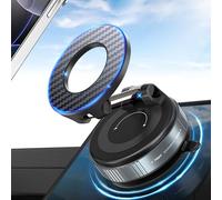 PlusAcc Supporto Telefono Auto Ventosa Magnetico - Fissaggio a vuoto, Rotazione 360°,Installazione in un secondo, Compatibile con iPhone 12/13/14/15/16/17 Air/Pro/Pro Max