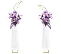 PlusFive Arco curvo per matrimonio, set di 2 supporti per sfondo in metallo dorato, cornici flessibili ad arco per matrimoni, supporto per cerimonie, baby shower, feste di compleanno, anniversari