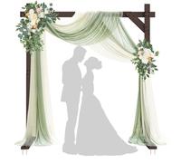 PlusFive Arco nuziale quadrato in legno, 2,28 m, supporto per sfondo per matrimoni, pergolato da giardino, grande cornice in legno per proposte, matrimonio, compleanno, San Valentino, decorazione da