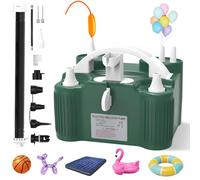 PlusFive Pompa per palloncini 3 in 1, pompa ad aria elettrica (verde)
