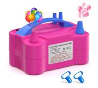 PlusFive Pompa per palloncini, pompa elettrica (220 V-240 V 600 W), pompa per palloncini elettrica con doppio ugello portatile e 2 modalità, gonfiatore per feste, matrimoni, compleanni, feste