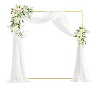 PlusFive Supporto quadrato per arco di palloncini, 1,8 x 1,8 m, per matrimoni, archi da giardino, archi in metallo, per cerimonie, feste, compleanni, baby shower, anniversari, decorazione per sfondo