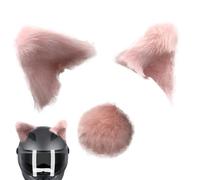Plush 3D Helmet Cat Ears Set - Reusable Pair | Kitty Ear Plush Adhesive Motorcycle Headgear Accessory | Bicycle Motorcycle Smooth Surfaces Headgear Decor, Helemt Cat Ears Covers For Kids Adul