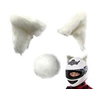 Plush 3D Helmet Cat Ears Set - Reusable Pair | Kitty Ear Plush Adhesive Motorcycle Headgear Accessory | Bicycle Motorcycle Smooth Surfaces Headgear Decor, Helemt Cat Ears Covers For Kids Adul