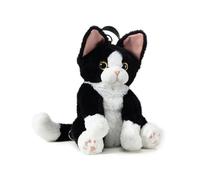 Plush Animal Backpack - Funny Soft Realistic Cat Shape | Cute Plush Cartoon Shoulder Bag with Zipper, Black And White Design for Women Kids Adults Teens Daily Travel School Commuting Dating Party