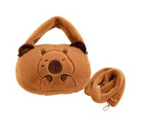Plush Animal Handbag - Capybara Cartoon Shoulder Bag, Soft Fabric Cute Purse with Large Capacity Storage, Trendy Kawaii Style Bag for Women Girls Teens, Carry Fashion Accessory | Regalo per gita