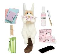 Plush Animal Pack - Realistic Cat Inspired Bag, 65x15cm Soft Companion for Daily Commute, Polyester Travel Backpack with Removable Shoulder Strap, Hiking Gear, Cute Carryall for Picnic and Office