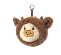 Plush Bag Charm - 5.12 Inches Reversal Expression Cow Pendant | Cute Backpack Accessory, Purse Hanging Ornament, Soft Keychain, Gift For Students Teacher Women Girls Kids Birthday Holiday Use