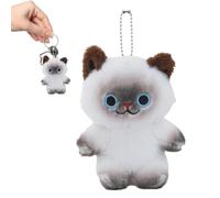 Plush Bag Charm - Stuffed Cat Shape Backpack Pendant, Cute Soft Keychain Style Accessory for Bags and Everyday Fashion Decoration | Adorable Plush Cat Charm for Students Teacher Women Girls Kids