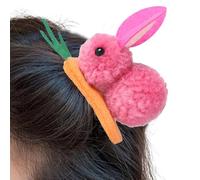 Plush Bunny Hair Clip for Girls, Cute Bunny Hair Accessories, Plush Animal Hairpin for Kids, Carrot Bunny Hair Clip, Stuffed Bunny Hairpin for Women, Bunny Rabbit Hair Clip