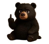 Plush di Dito Medio, Meet The Attitude Squad: Piccoli Ribelli Lussuosi con Sass e Coccole, Tasca Black Bear