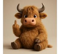 Plush di Dito Medio, Meet The Attitude Squad: Piccoli Ribelli Lussuosi con Sass e Coccole, Tasca Highland Cattle