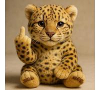 Plush di Dito Medio, Meet The Attitude Squad: Piccoli Ribelli Lussuosi con Sass e Coccole, Tasca Leopard