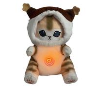 Plush di lussureggiante-peluche gatto rilassante da 12 pollici con luce e suono del suono, che respirano il sonno | Bambola calmante morbida per bambini adulti, peluche compagnia andare a letto, ansia