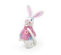 Plush Easter Bunny Curtain Tiebacks - 16" Large No-Drill Rabbit Curtain Holder - Soft Fabric Drapery Fastener for Nursery Kids Room Office (Blue/Pink Sold Separately)(Rosa)