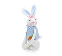 Plush Easter Bunny Curtain Tiebacks - 16" Large No-Drill Rabbit Curtain Holder - Soft Fabric Drapery Fastener for Nursery Kids Room Office (Blue/Pink Sold Separately)(Blu)