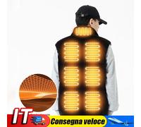 Plush Electric Heated Vest 9 Areas Heated Heating Vest for Winter (Black XL) IT