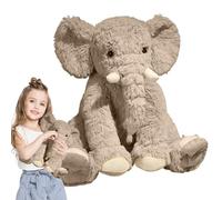 Plush Elephant | Soft Huggable Doll,Sleeping Companion, Elephant Doll, Cute Decoration for Bed, Bookshelf, Divano