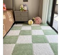 Plush Foam Interlocking Floor Mat, 1Square Carpet Tiles, 2x12x0.4 Inches, Cuttable Puzzle Rug, Soft Floor Cushion for Bedroom, Nursery, Kids Room, Playroom