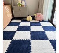 Plush Foam Interlocking Floor Mat, 1Square Carpet Tiles, 2x12x0.4 Inches, Cuttable Puzzle Rug, Soft Floor Cushion for Bedroom, Nursery, Kids Room, Playroom