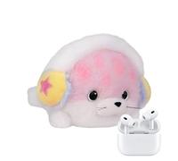Plush Headphone Case - Adorable Seal Design Animal Themed Bag | Protective Hard Shell Universal Storage Pouch With Carrying Strap | For Adult Man Woman Home Office Desk Backpack Travel Work Lipsti