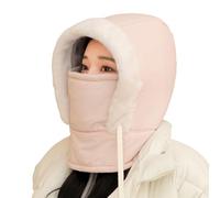 Plush-Lined Thickened Thermal Hat with Face Mask, Windproof Fleece Ski Mask 3 in 1 Windproof Ski Hat for Men And Women (Pink)