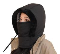 Plush-Lined Thickened Thermal Hat with Face Mask, Windproof Fleece Ski Mask 3 in 1 Windproof Ski Hat for Men And Women (Black)