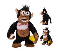 Plush Monkey Magnetic - Giocattolo elettrico Stress Mangiare Banana Parrucche | Divertenti Giocattoli di Banana, Bambola sensoriale per Adulti Decorazione Auto e Scrivania c
