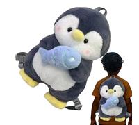 Plush Penguin Bag, Adjustable Shoulder Straps, Soft Simulated Creature Backpack, Durable School Bag, Cute Doll Design, Ideal for Park Adventures, Travel, Kids, Teens, Everyday Use