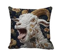 Plush Pillow Covers - 18x18 Inch Plush Goat Yell Accent Pillow Cover