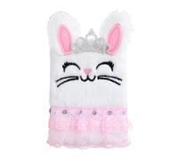 Plush Rabbit Kids Fuzzy Journal Notebook - Soft Cute Bunny Diary Jig
