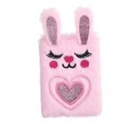 Plush Rabbit Kids Fuzzy Journal Notebook - Soft Cute Bunny Diary Jig