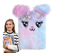 Plush Rabbit Kids Fuzzy Journal Notebook - Soft Cute Bunny Diary Jig