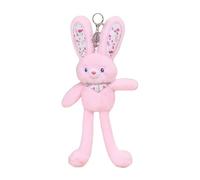 Plush Stuffed Bunny - Soft Cute Doll, Soft Bunny Plush Pull-Cord Toy | Handmade Keychain for Backpack Handbag Tote | Valentine Birthday Holiday Travel Commuting School, Gift