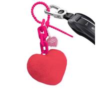 Plush Stuffed Keychains, Heart Plush Key Ring, Heart Ball Pom Charm Keychains, Bag Charm Pendant For Men Teens Women Boys Youth Coworkers Students Friends Family