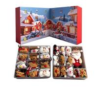Plush Toy Calendars 2025, Christmas Countdown Calendar with 24 Packs Soft Stuffed Doll, Cute Christmas Collection Toy for Boys Girls