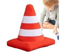 Plush Toy - Plush, 15,75 in Throw Pillow Soft PP Cotton Filled | Car Tire & Traffic Cone Shape Decorative Cushion, Plushes Toy For Kids Room, Car Enthusiasts, Bedroom Decor, Gifting
