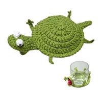 PLUSHCEWT 2 sottobicchieri a forma di lucertola all'uncinetto, divertenti | Sottobicchieri con simpatici personaggi di animali, sottobicchieri decorativi per tazza da caffè, casa, ufficio, cucina
